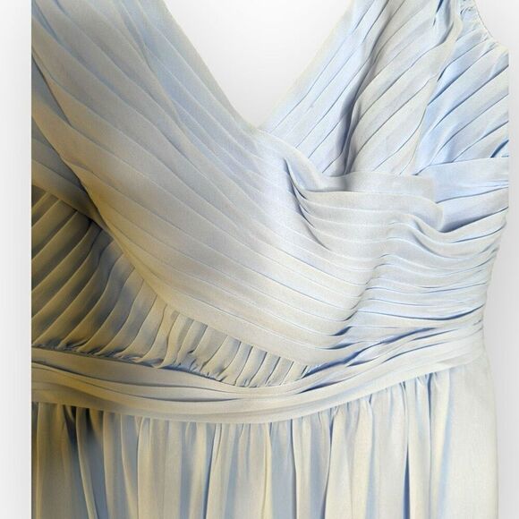 Davids Bridal Light Blue chiffon Dress F15603 woman’s size 4 - Picture 2 of 6